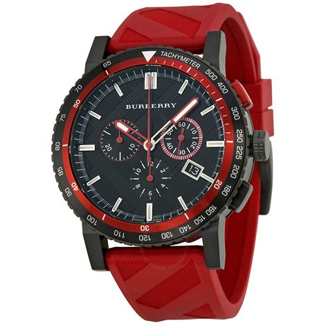 burberry black red mens chonograph|Amazon.com: Burberry Chronograph Watch.